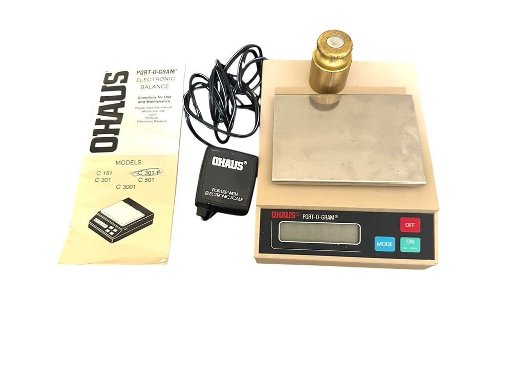 Ohaus C301P Port-O-Gram Electronic Platform Scale a 300 gram Calibration Weight